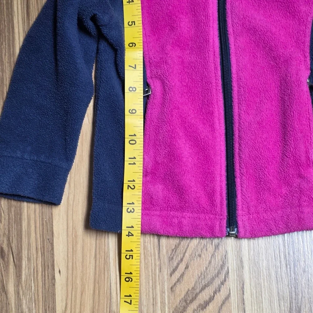 Columbia‎ Full Zip Fleece Jacket Girl's Size 3T Pink Navy Blue